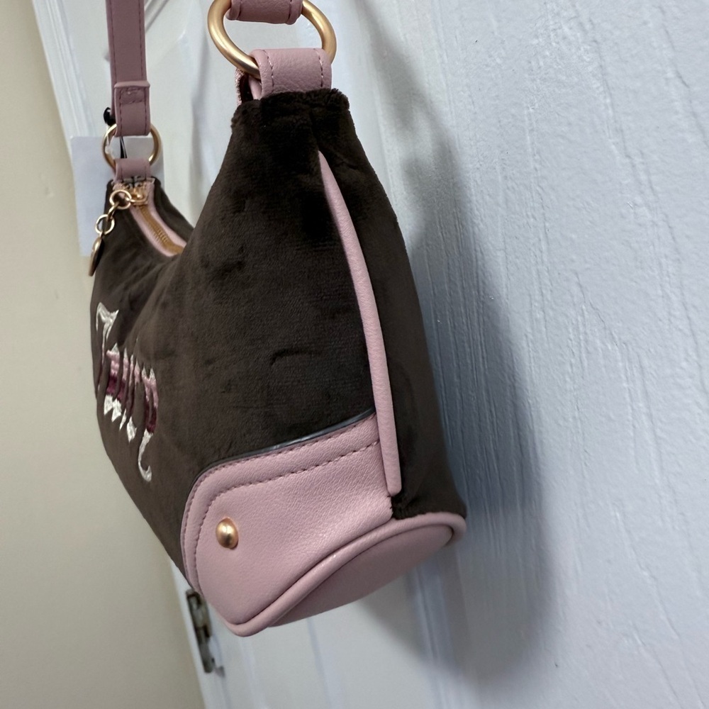 NWT Juicy Couture Retro Vibe Shoulder Bag in Chocolate/Dusty Blush (Pink/Brown) - Picture 2 of 4